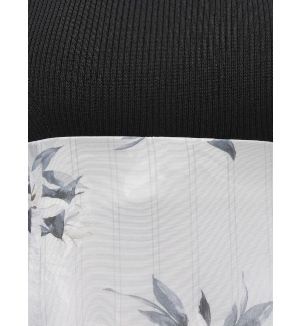 MERCURYDUO「花柄ドッキングバックレースアップワンピース」|ワンピース|