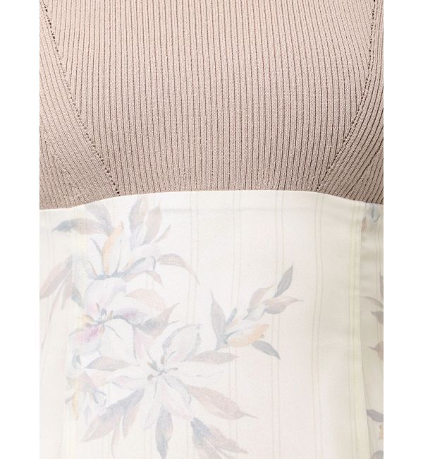 MERCURYDUO「花柄ドッキングバックレースアップワンピース」|ワンピース|