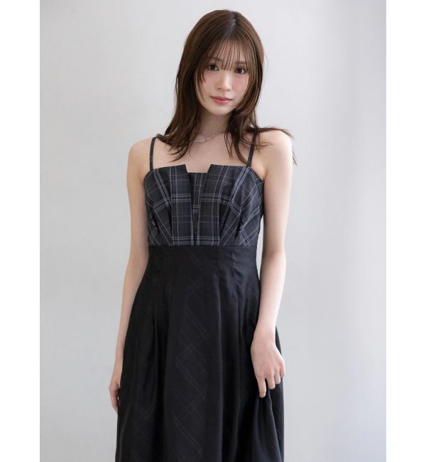 MERCURYDUO「チェックシアーレイヤードキャミワンピース」|ワンピース|