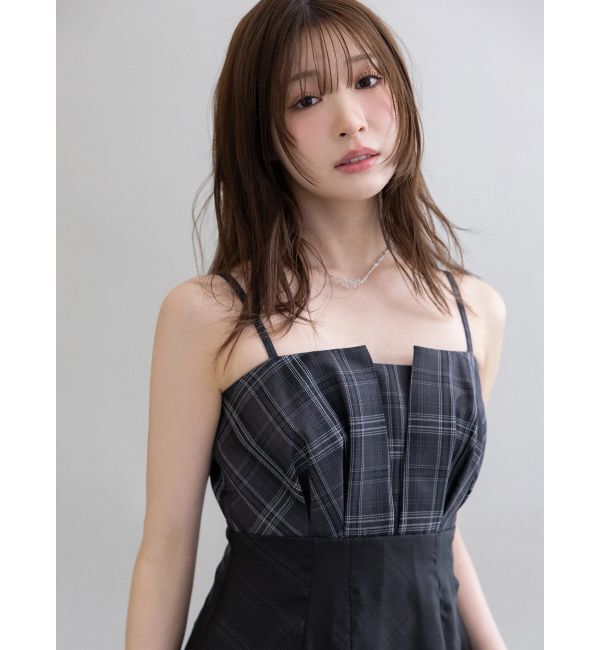 MERCURYDUO「チェックシアーレイヤードキャミワンピース」|ワンピース|