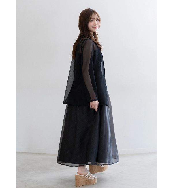 MERCURYDUO「チェックシアーレイヤードキャミワンピース」|ワンピース|