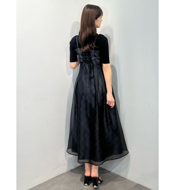 MERCURYDUO「チェックシアーレイヤードキャミワンピース」|ワンピース|