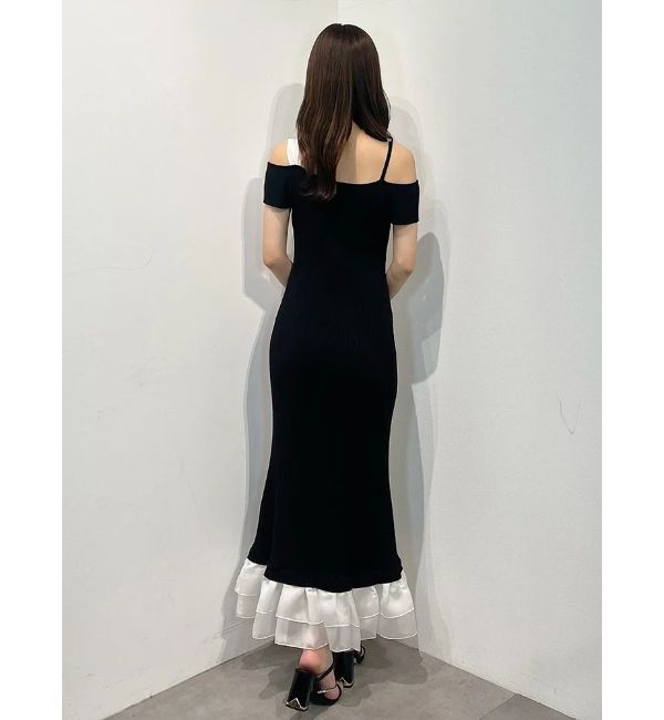 MERCURYDUO「ワンショルリボンティアードニットワンピース」|ワンピース|