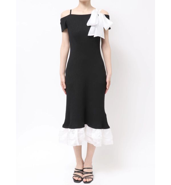 MERCURYDUO「ワンショルリボンティアードニットワンピース」|ワンピース|