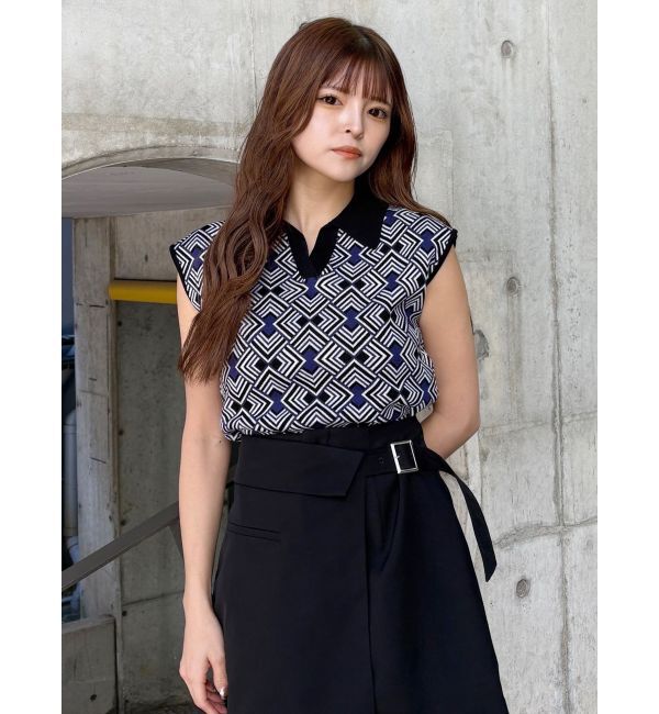 MURUA「ジオメトリックニットタンク」|タンクトップ|