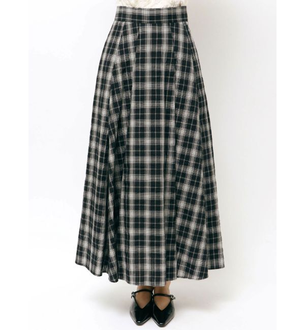 LAGUNAMOON「チェックタックフレアスカート」|スカート|