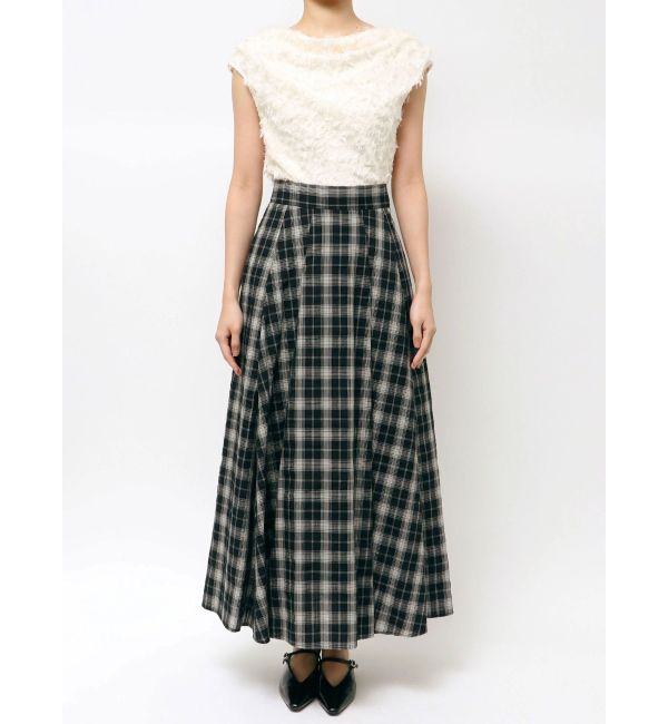 LAGUNAMOON「チェックタックフレアスカート」|スカート|