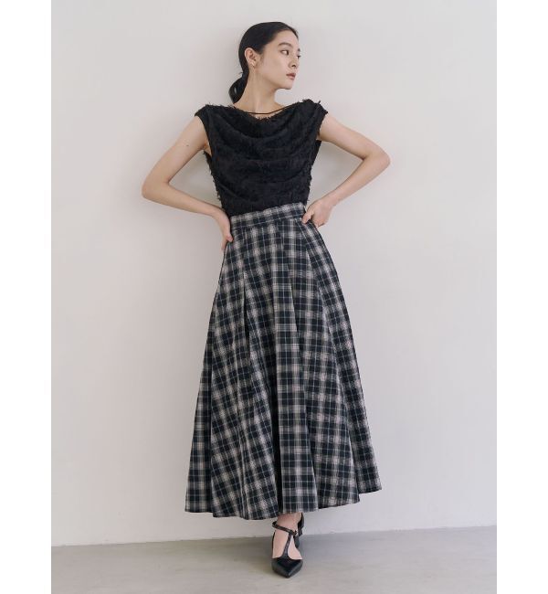 LAGUNAMOON「チェックタックフレアスカート」|スカート|