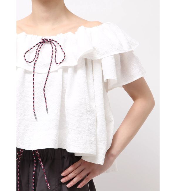 LAGUNAMOON「【FILA別注】フリルオフショルブラウス」|シャツ・ブラウス|