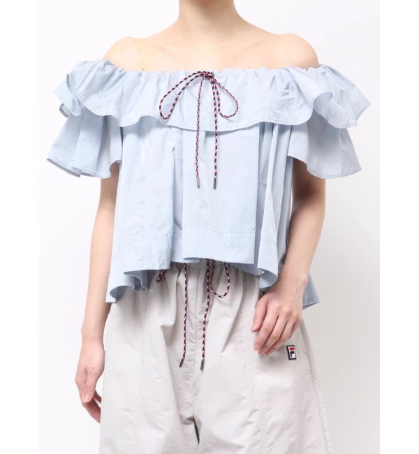 LAGUNAMOON「【FILA別注】フリルオフショルブラウス」|シャツ・ブラウス|