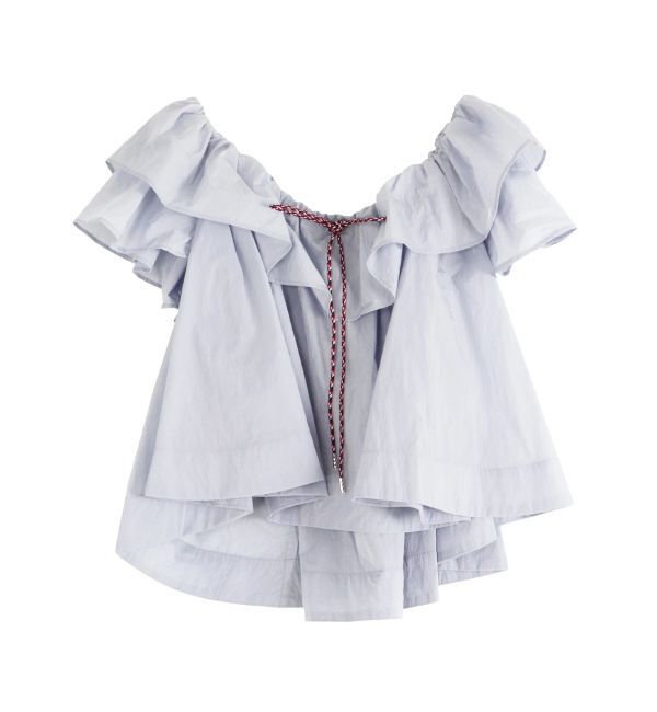 LAGUNAMOON「【FILA別注】フリルオフショルブラウス」|シャツ・ブラウス|