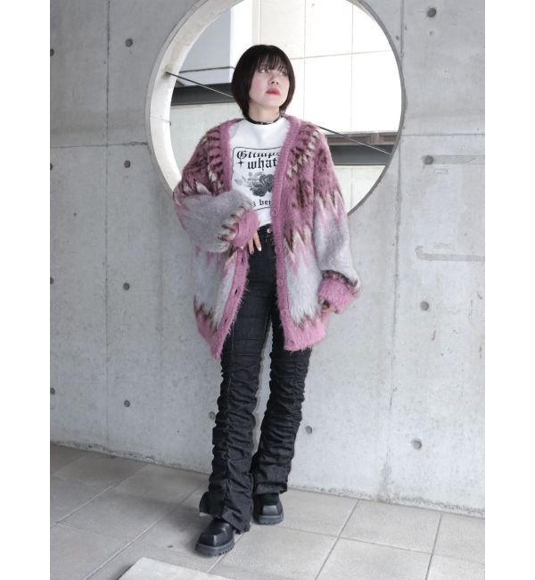 jouetie「パターンモヘアライクルーズカーデ」|カーディガン|