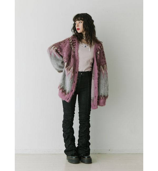 jouetie「パターンモヘアライクルーズカーデ」|カーディガン|