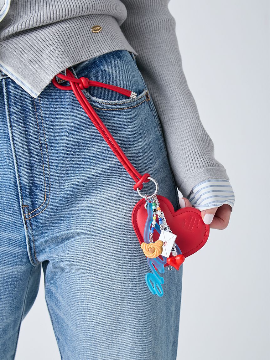 LILY BROWN「ハートモチーフキーチャーム<キーリング付き>」|キーケース|RED