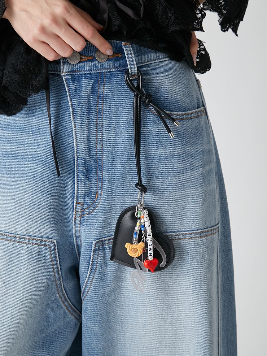 LILY BROWN「ハートモチーフキーチャーム<キーリング付き>」|キーケース|