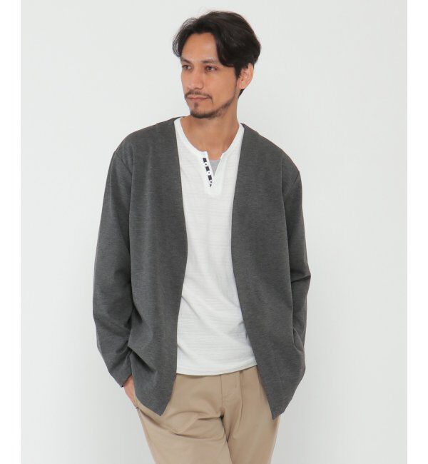 IKKA LOUNGE「カットプリントボタンレスカーディガン」|Tシャツ・カットソー|