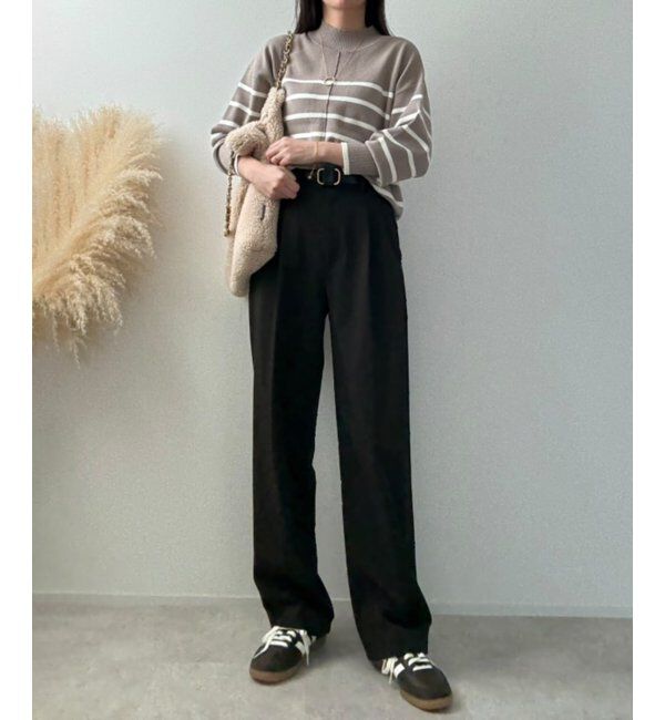 ikka「コットンミックスバックスリットニット」|プルオーバー|