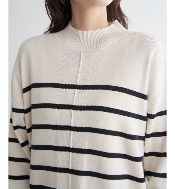 ikka「コットンミックスバックスリットニット」|プルオーバー|