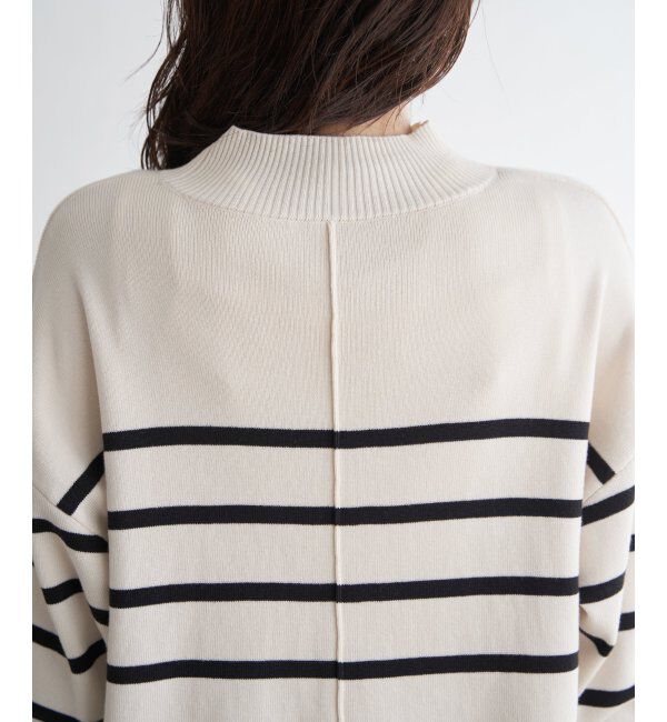 ikka「コットンミックスバックスリットニット」|プルオーバー|