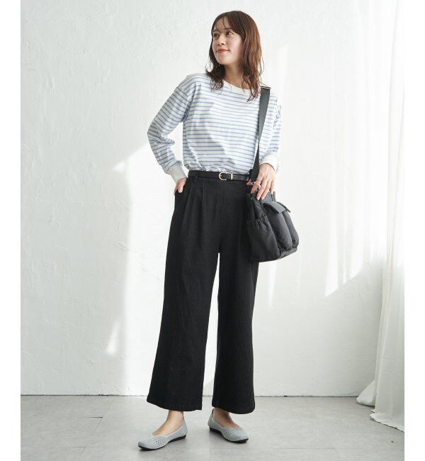 ikka「コットンUVケア裾ラウンドロンT」|Tシャツ・カットソー|