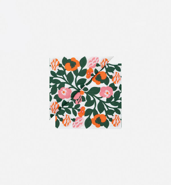 Marimekko「Green green ランチナプキン 33&times;33cm」|その他|グリーン&times;オレンジ
