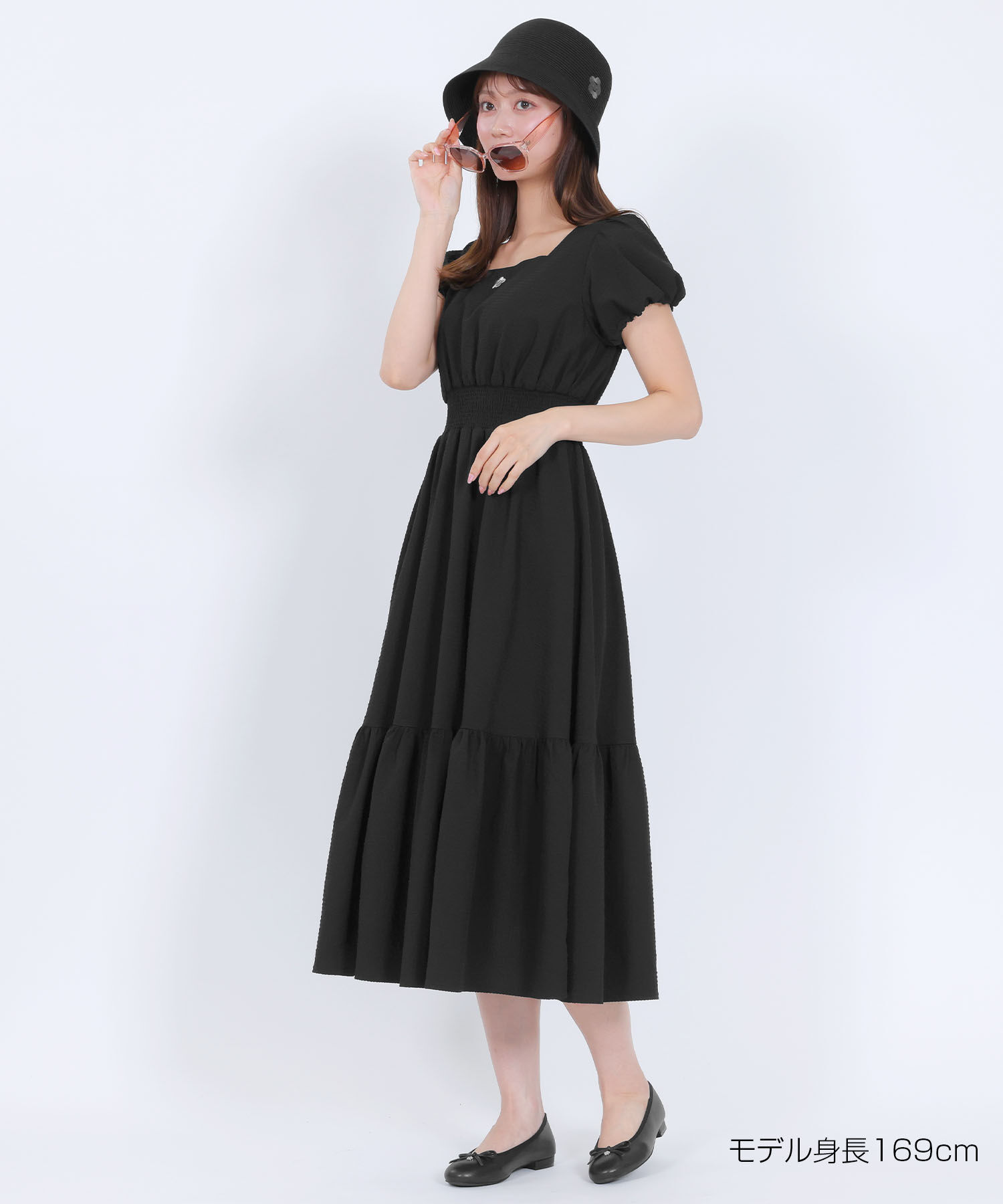 MARY QUANT「ウエストシャーリング ワンピース」|ワンピース|ブラック