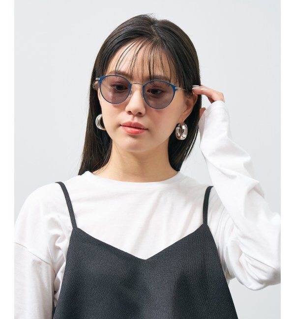  「ボストン型 サングラス｜UNITED ARROWS カラーレンズ UVカット 紫外線対策 ユナイテッドアローズ」|サングラス|ネイビー3