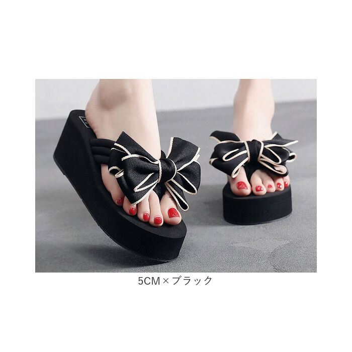 BACKYARD FAMILY「サンダル ビーチサンダル レディース 通販 厚底 軽量 軽い 歩きやすい 疲れにくい リボン」|サンダル|