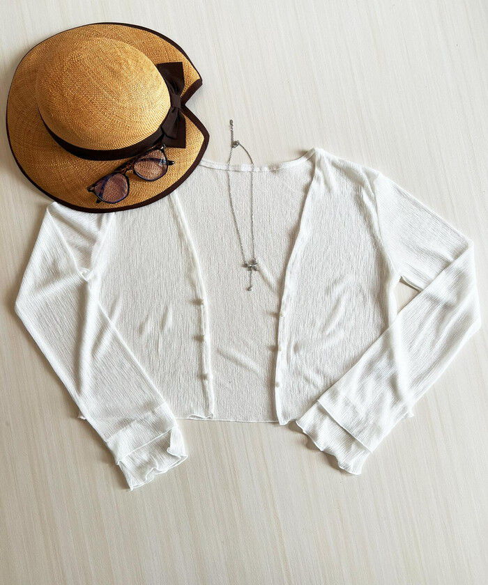 BACKYARD FAMILY「カーディガン レディース ショート丈 通販 シアーカーディガン ボレロ ショートカーディガン」|その他|