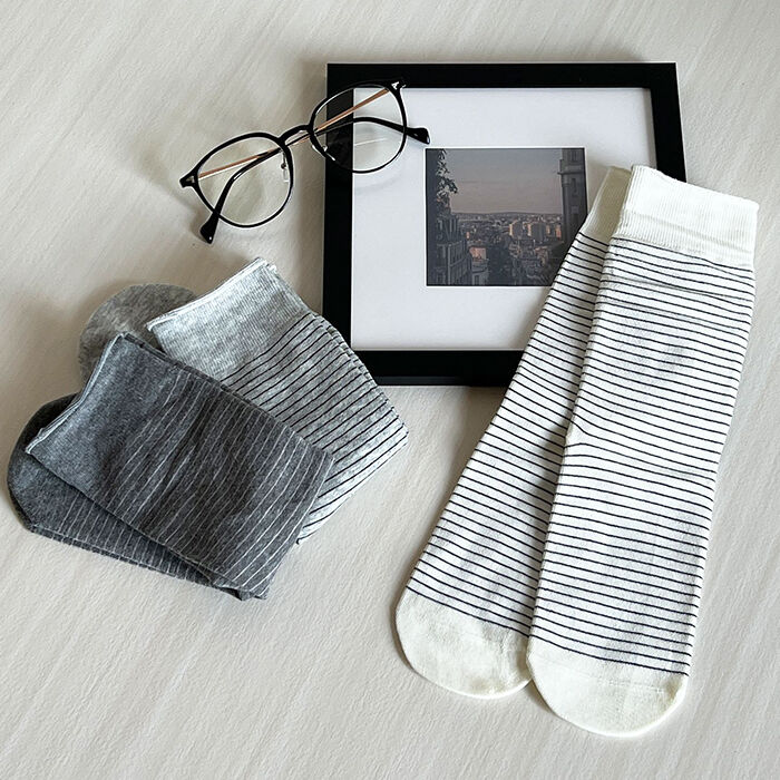 BACKYARD FAMILY「Diamond Hearts ソックス レディース ボーダー 通販 靴下 ミドルソックス」|ソックス|