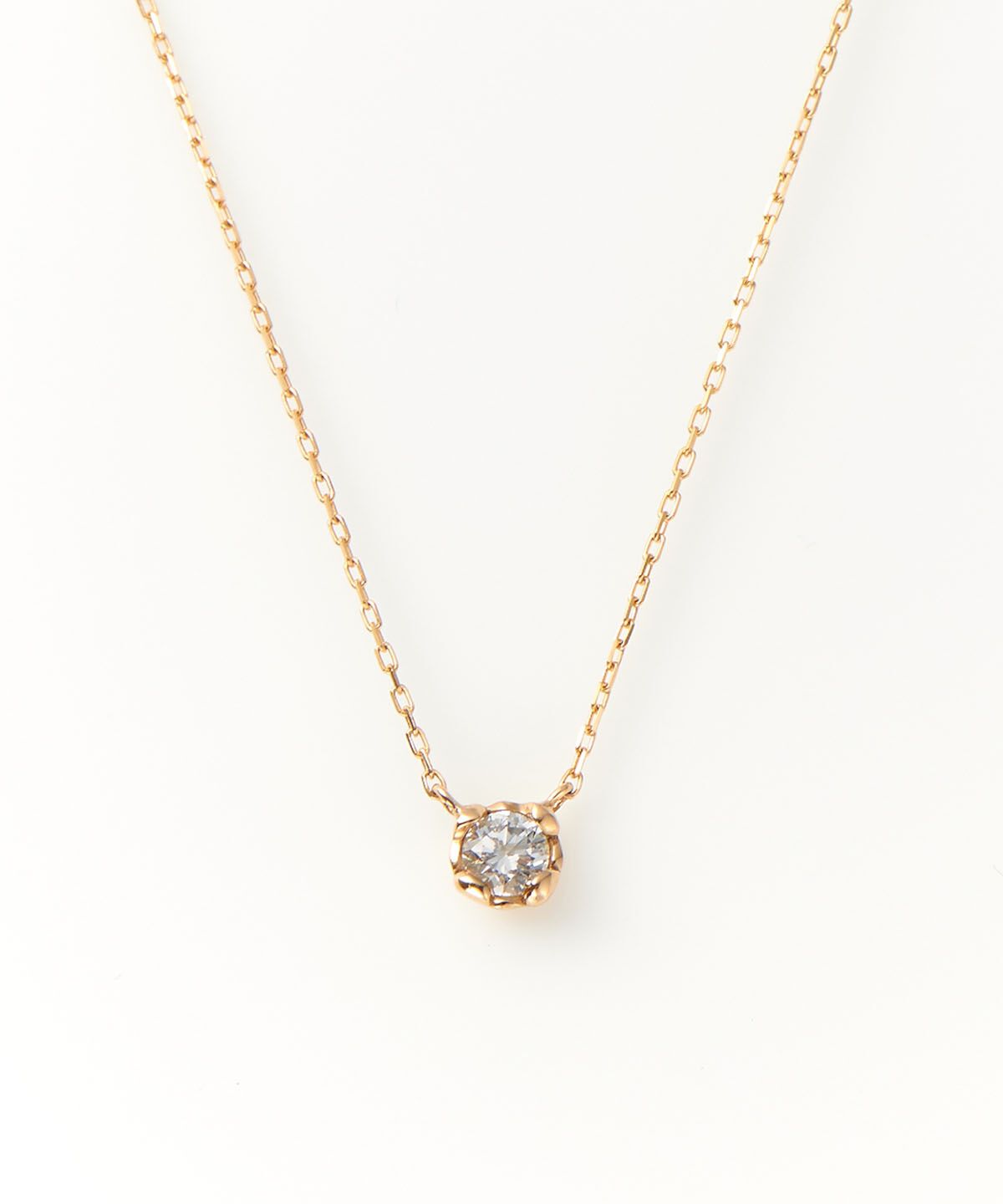 Samantha Tiara「K18 SPG 一粒ダイヤモンドネックレス (中)」|ネックレス|K18 SPG(PG)