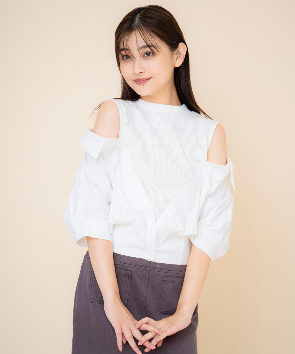 REDYAZEL「シャツレイヤードトップス」|Tシャツ・カットソー|