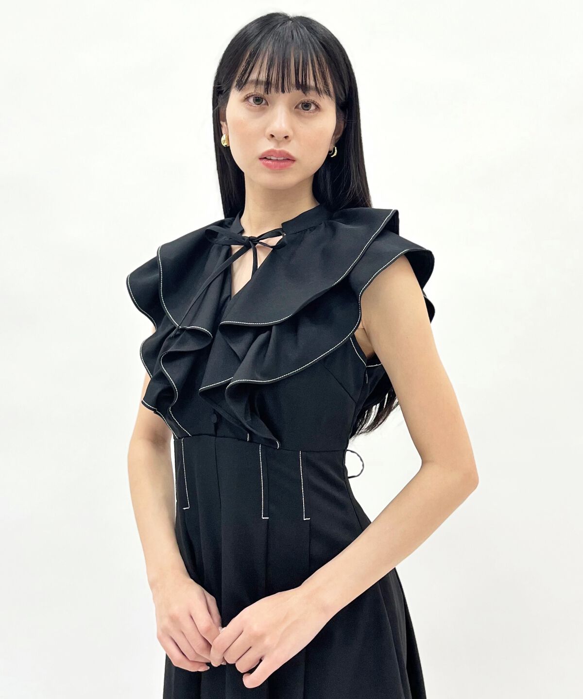 WILLSELECTION「ナローリボンラッフルフリルワンピース」|ワンピース|