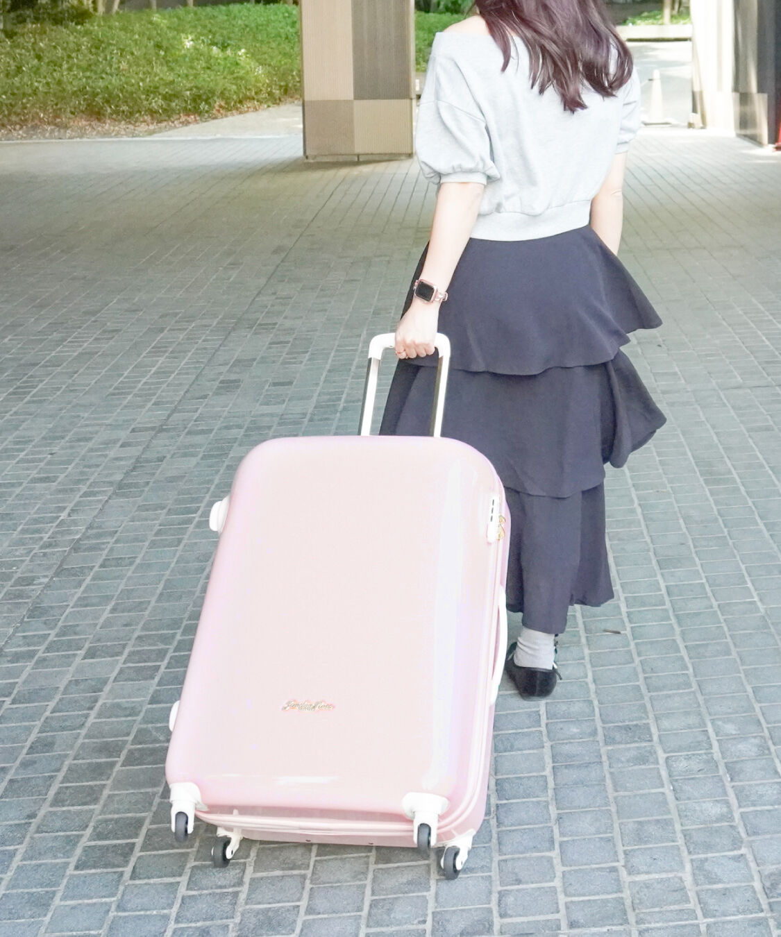 Jewelna Rose「スーツケース　丸いシルエットがかわいい　キャンディポケットＬ　エキスパンド仕様　39873」|キャリーケース|