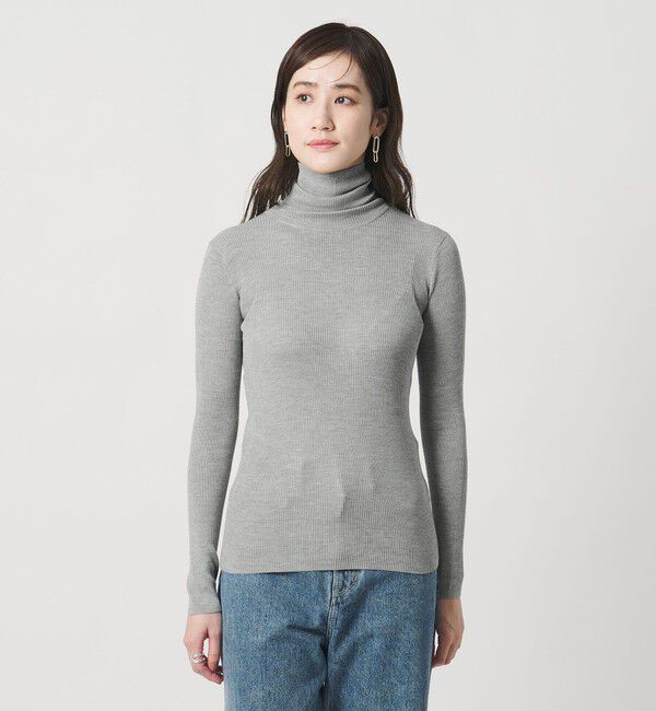 UNITED ARROWS「シルクリブ タートルネック ニット」|ニット・セーター|