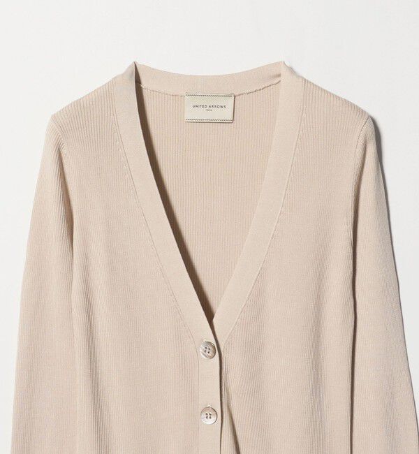 UNITED ARROWS「シルクリブ Vネック カーディガン」|カーディガン|