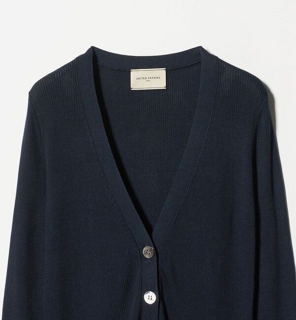 UNITED ARROWS「シルクリブ Vネック カーディガン」|カーディガン|