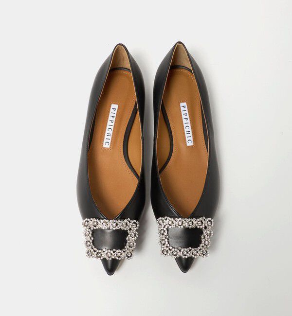 UNITED ARROWS「＜PIPPICHIC＞ANNA V JWL フラットパンプス」|パンプス|BLACK