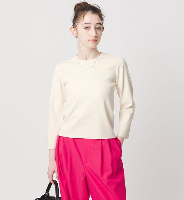 UNITED ARROWS「コンパクト クルーネック ニット ‐ウォッシャブル‐」|ニット・セーター|OFF WHITE