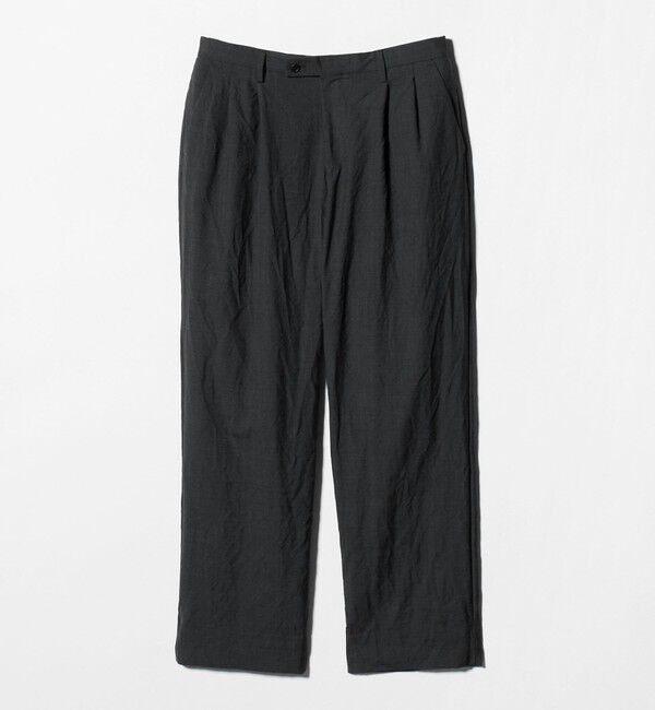UNITED ARROWS「＜District＞ウォッシュド トロピカルウール 2プリーツ ワイドパンツ」|スラックス|