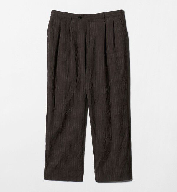 UNITED ARROWS「＜District＞ウォッシュド トロピカルウール 2プリーツ ワイドパンツ」|スラックス|