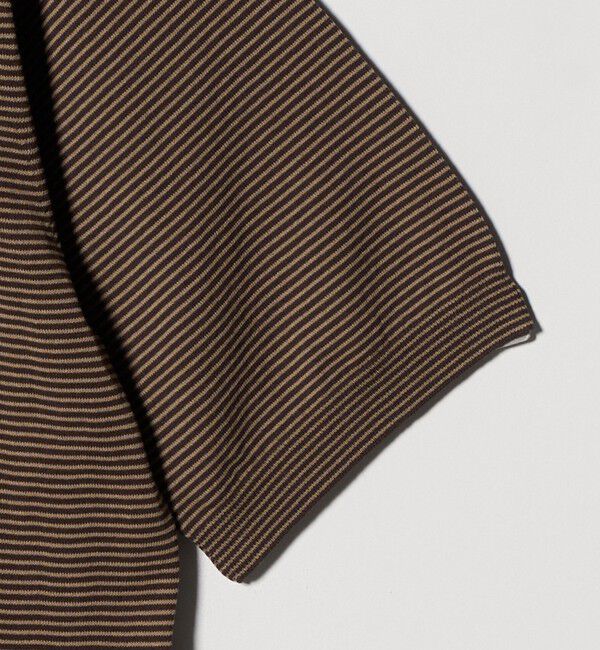 UNITED ARROWS「ショートスリーブ ボーダー モックネック ニットTシャツ UA COZY ウォッシャブル 抗菌防臭」|Tシャツ・カットソー|