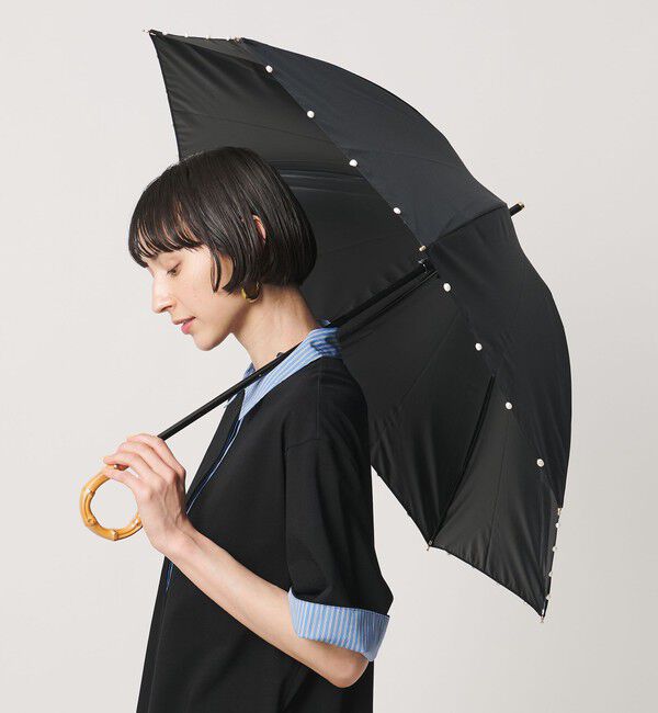 UNITED ARROWS「無地&times;淡水パール 晴雨兼用 長傘」|傘|