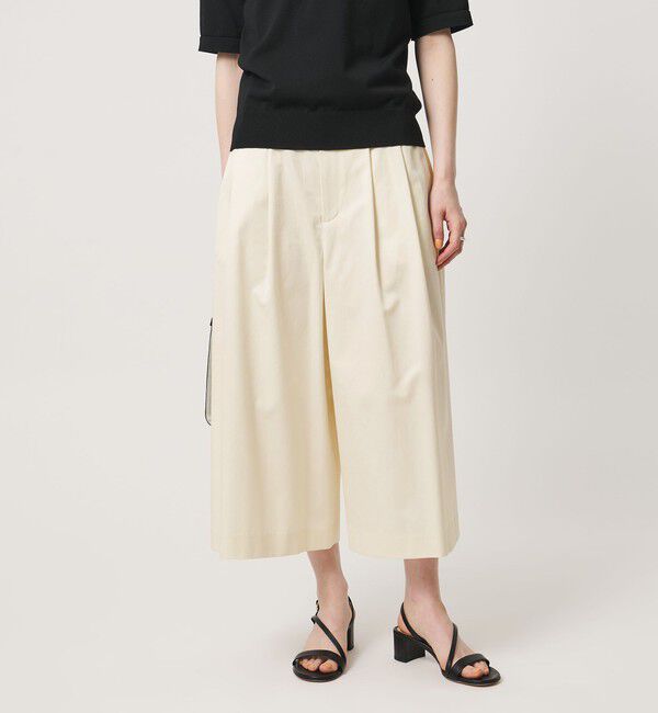 UNITED ARROWS「ギャバ クロップド パンツ」|キュロット|OFF WHITE