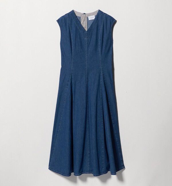 UNITED ARROWS「ステッチ Vネック デニムワンピース」|ワンピース|COBALT