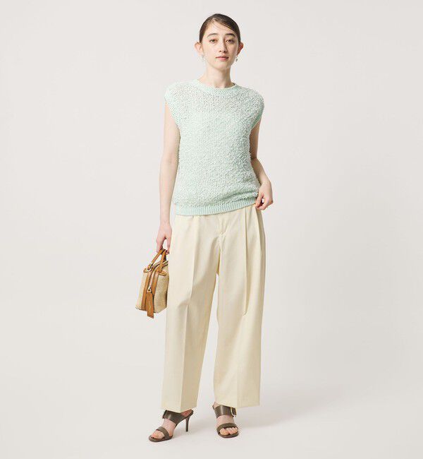 UNITED ARROWS「タック テーパード クロップド パンツ」|チノ|