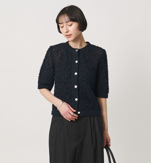 UNITED ARROWS「YTM 7分袖 カラー ミックス カーディガン」|カーディガン|