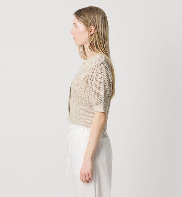 AEWEN MATOPH「＜AEWEN MATOPH＞ミックスヤーン ショートスリーブ カーディガン  BEIGE」|カーディガン|