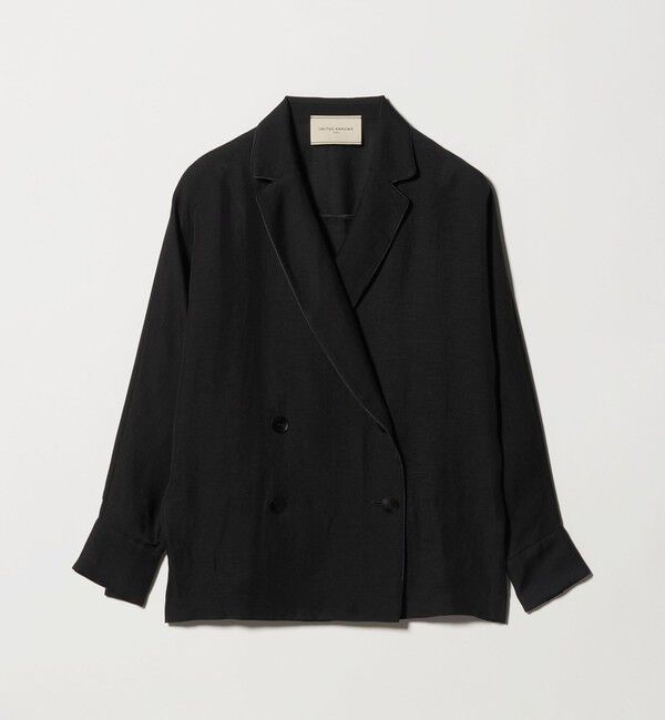 UNITED ARROWS「パイピング ドルマン ブラウス ジャケット ‐ウォッシャブル‐」|テーラードジャケット|BLACK
