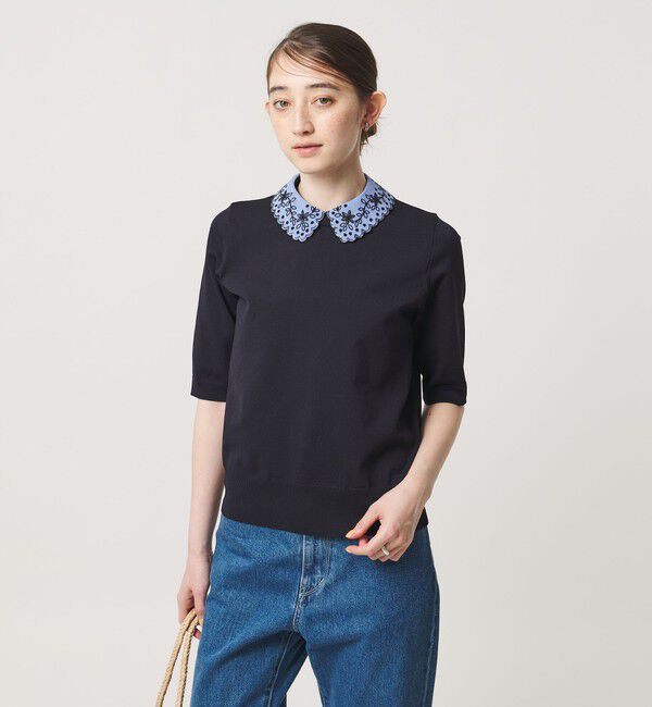 UNITED ARROWS「レディー フラワー ビジュー ニット」|ニット・セーター|